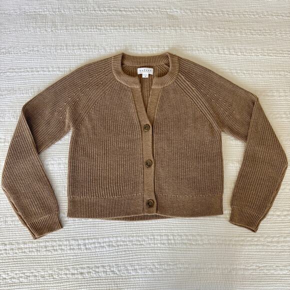 Velvet by Graham & Spencer Shayla Wool Tan Cardigan XS - Picture 7 of 14
